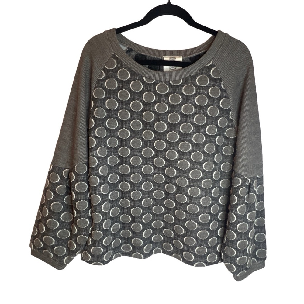 Anthropologie Lilis Closet Chic Gray Polka Dot Women's Sweater